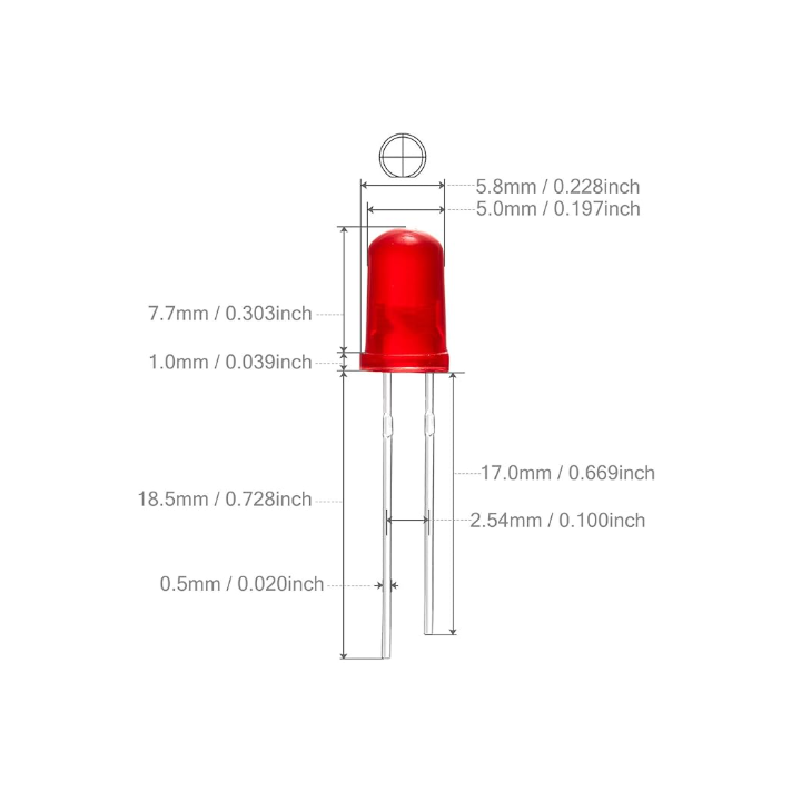 5mm LED - TH - Red