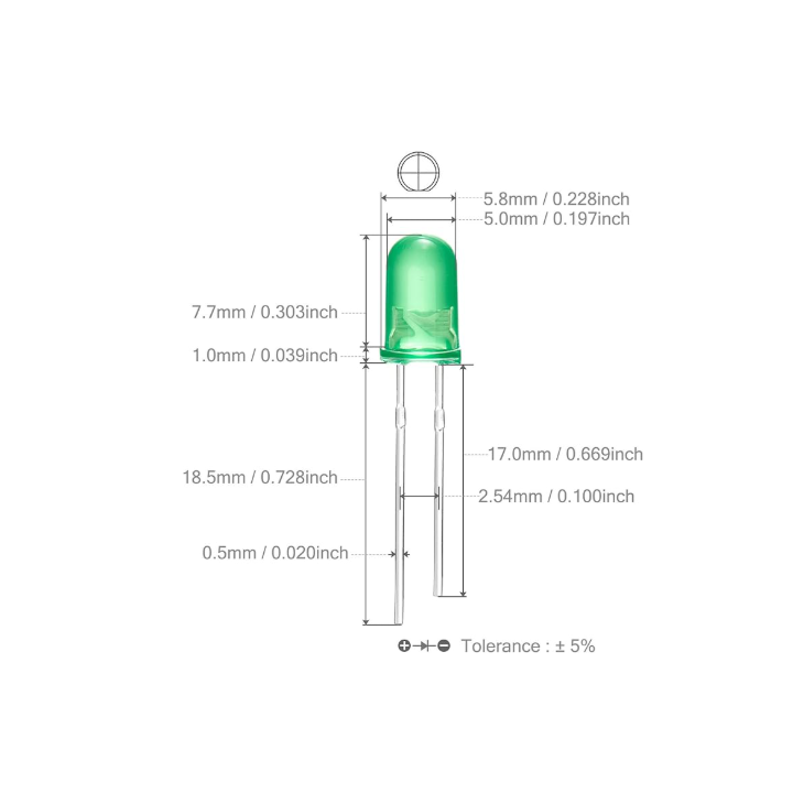 5mm LED - TH - Green